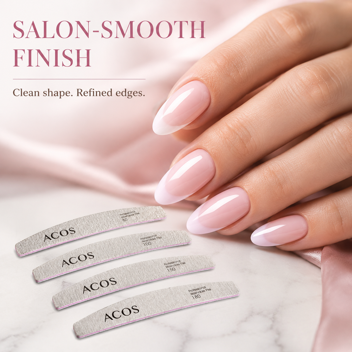 Salon-smooth nail finish using ACOS Endurance Premium Nail Files
