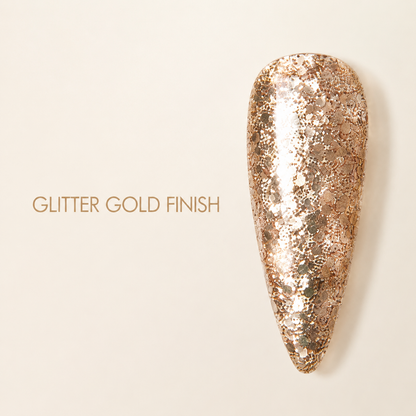 ACOS Glitter Gold 040 gel polish shade and reflective finish graphic
