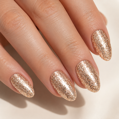 Manicure finished with ACOS Glitter Gold 040 gel polish