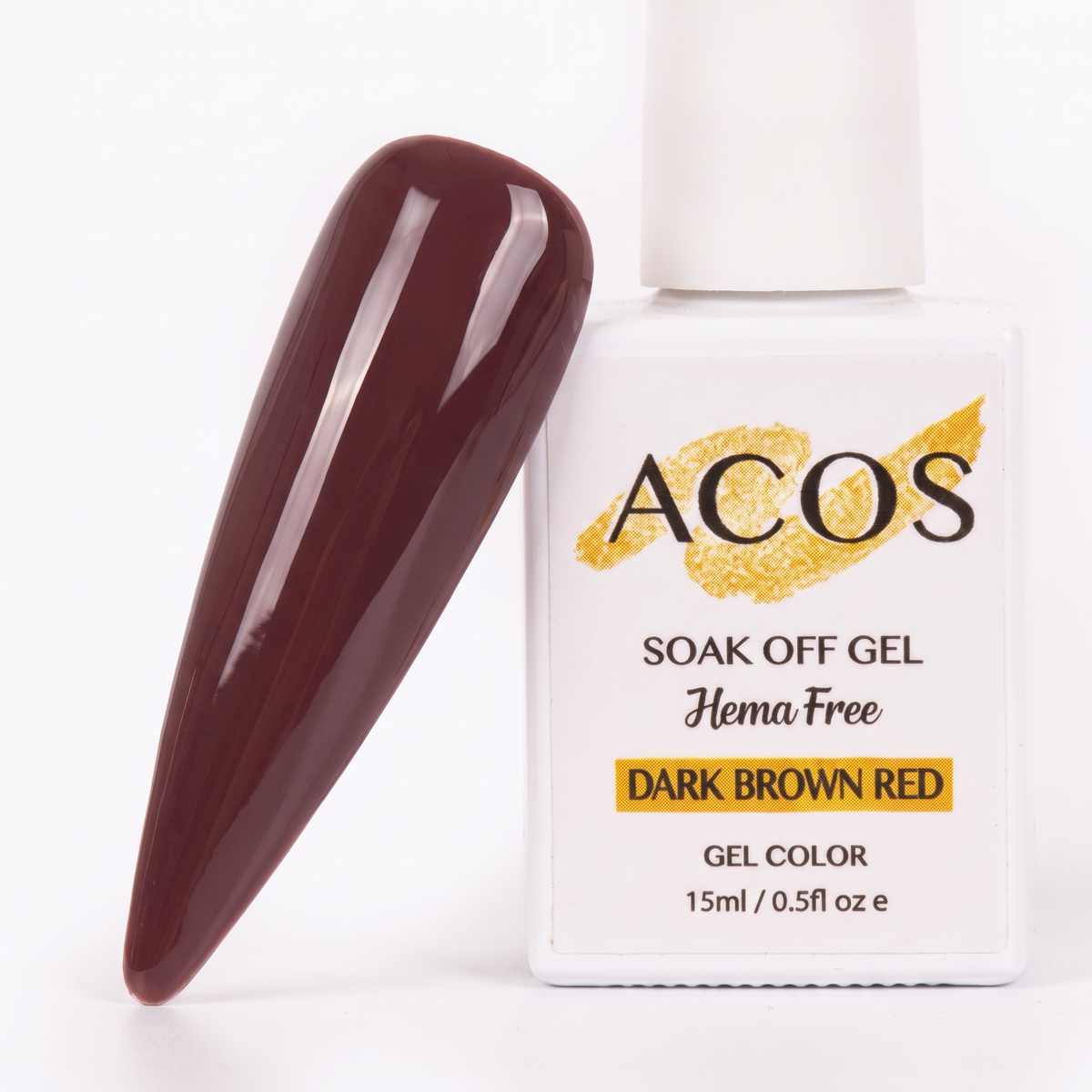 ACOS Dark Brown Red nail swatch