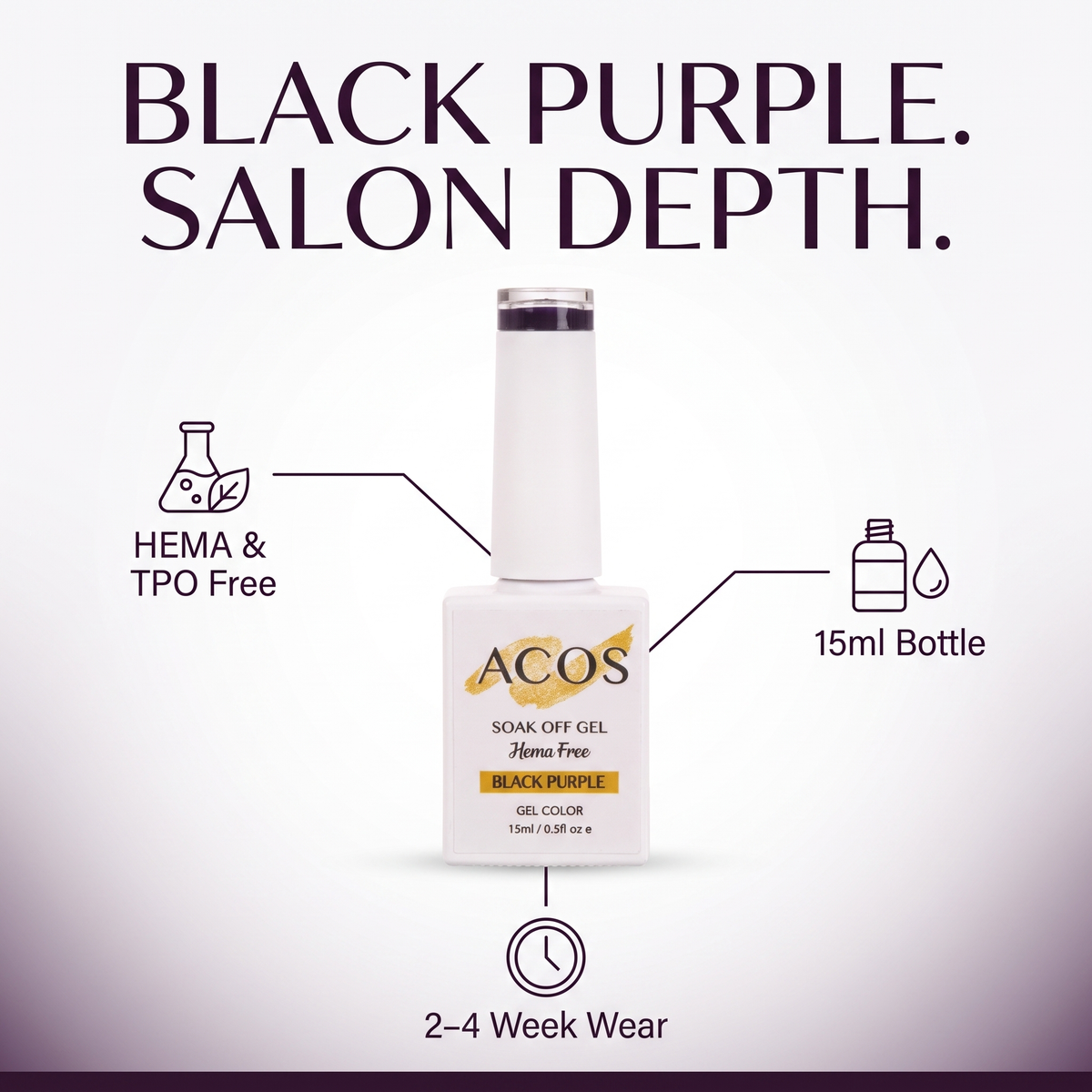 ACOS HF095 HEMA-free Black Purple gel colour product details