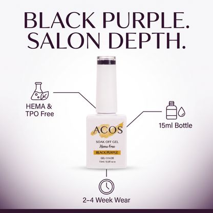 ACOS HF095 HEMA-free Black Purple gel colour product details