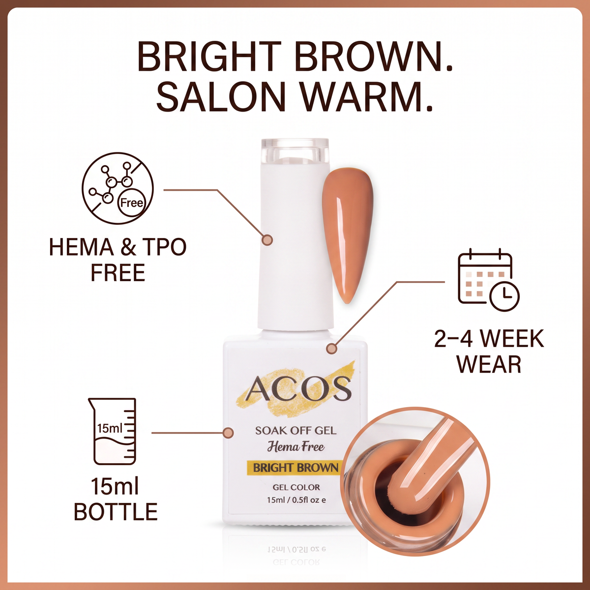 ACOS Bright Brown gel colour benefits