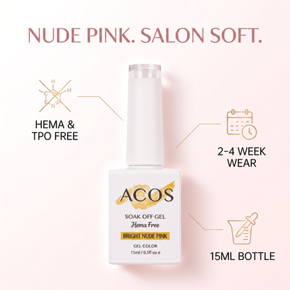ACOS Bright Nude Pink 028 HEMA-free gel colour feature graphic