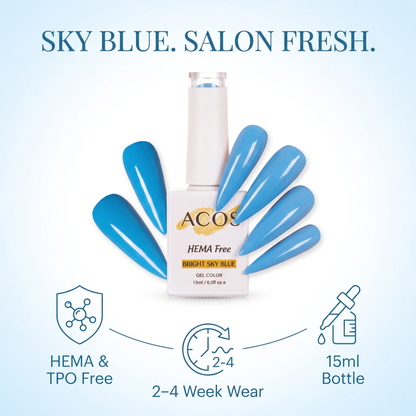 ACOS Bright Sky Blue 079 HEMA-free gel colour feature graphic