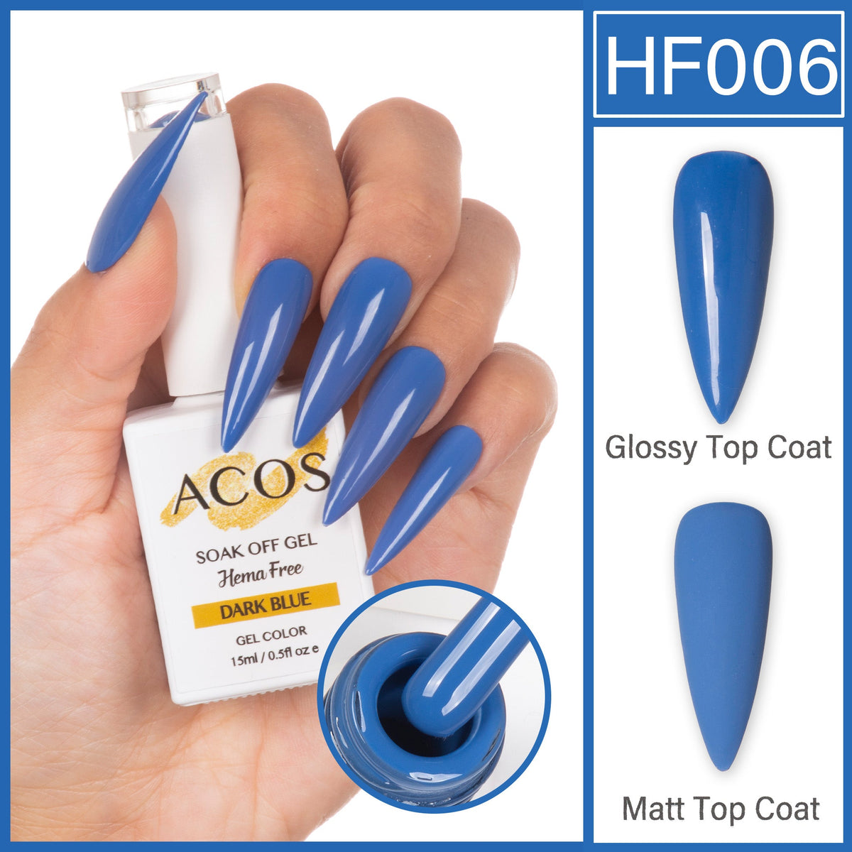ACOS HEMA-Free Gel Colour Dark Blue 006 15ml bottle