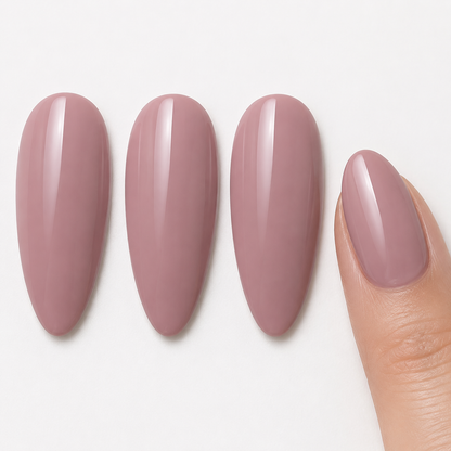 ACOS HF054 Dark Grape glossy dusty mauve swatches and manicure detail