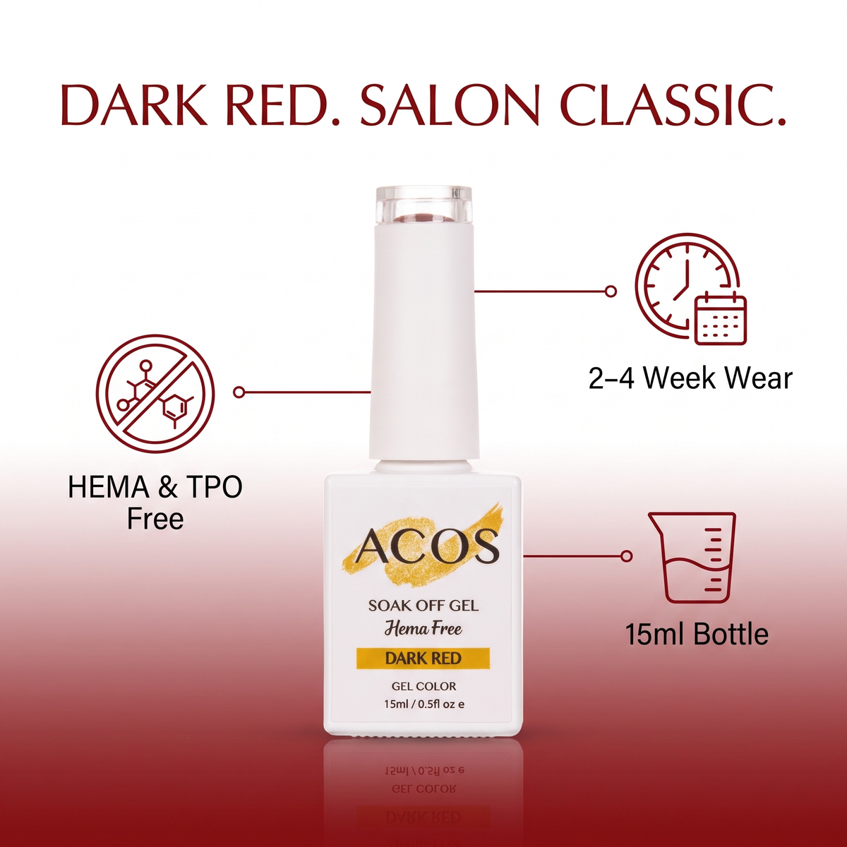 ACOS Dark Red gel colour benefits