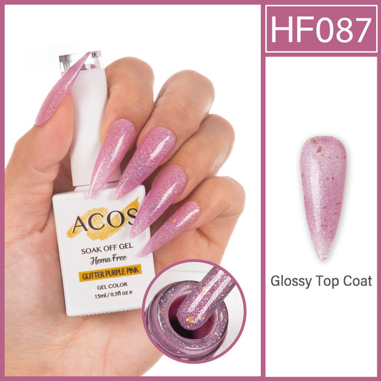 ACOS HEMA-Free Glitter Purple Pink 087 gel polish 15ml bottle
