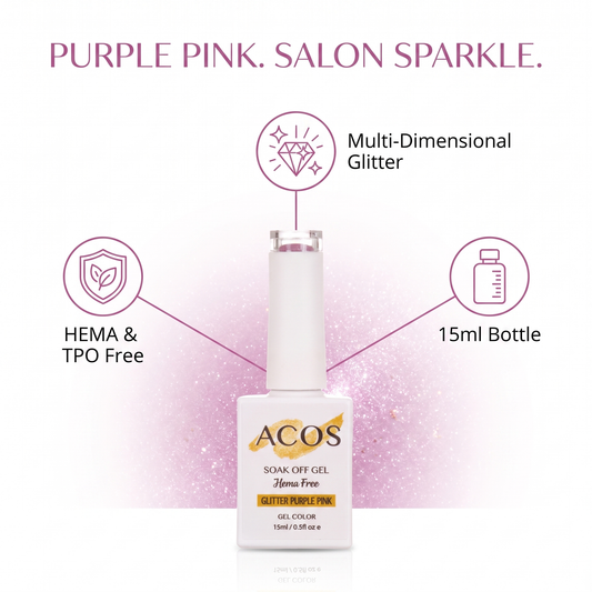 ACOS Glitter Purple Pink 087 gel polish feature graphic