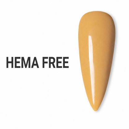ACOS HF030 Grey Yellow gel swatch with HEMA FREE benefit text