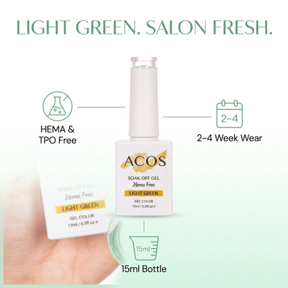 ACOS Light Green 016 HEMA-free gel colour feature graphic
