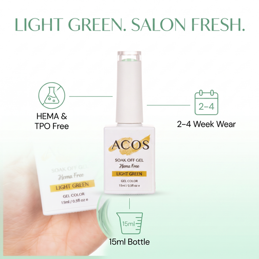 ACOS Light Green 016 HEMA-free gel colour feature graphic