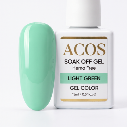 ACOS Light Green 016 gel polish colour swatch