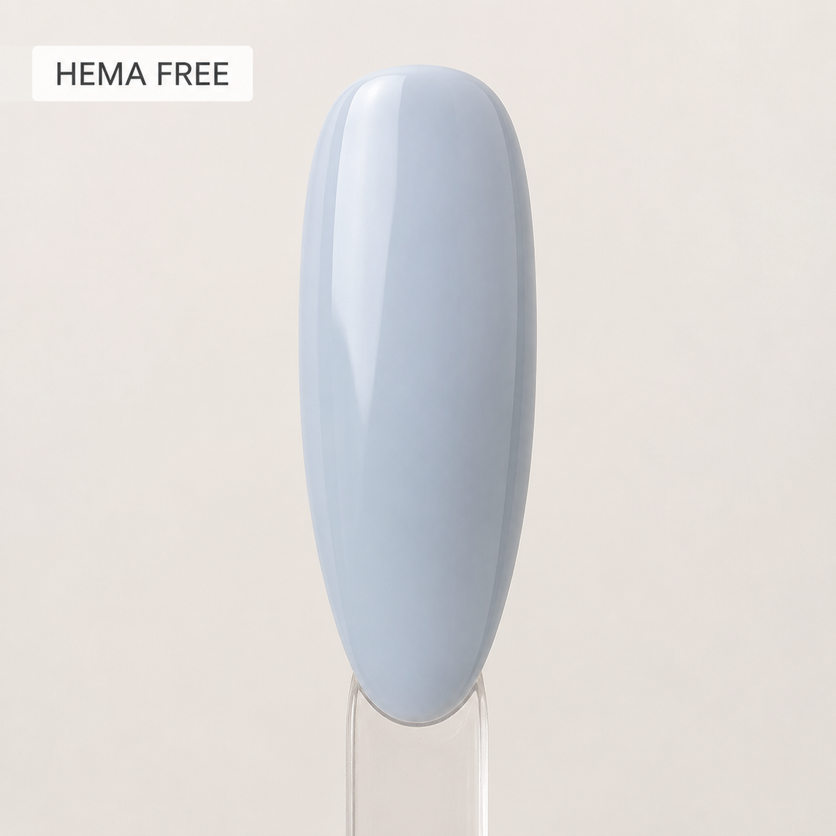 ACOS HEMA Free Light Grey Blue 068 benefit graphic with glossy nail swatch