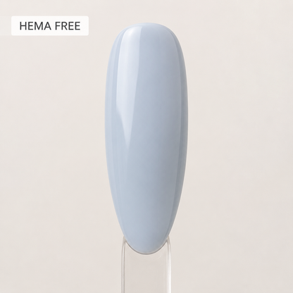 ACOS HEMA Free Light Grey Blue 068 benefit graphic with glossy nail swatch