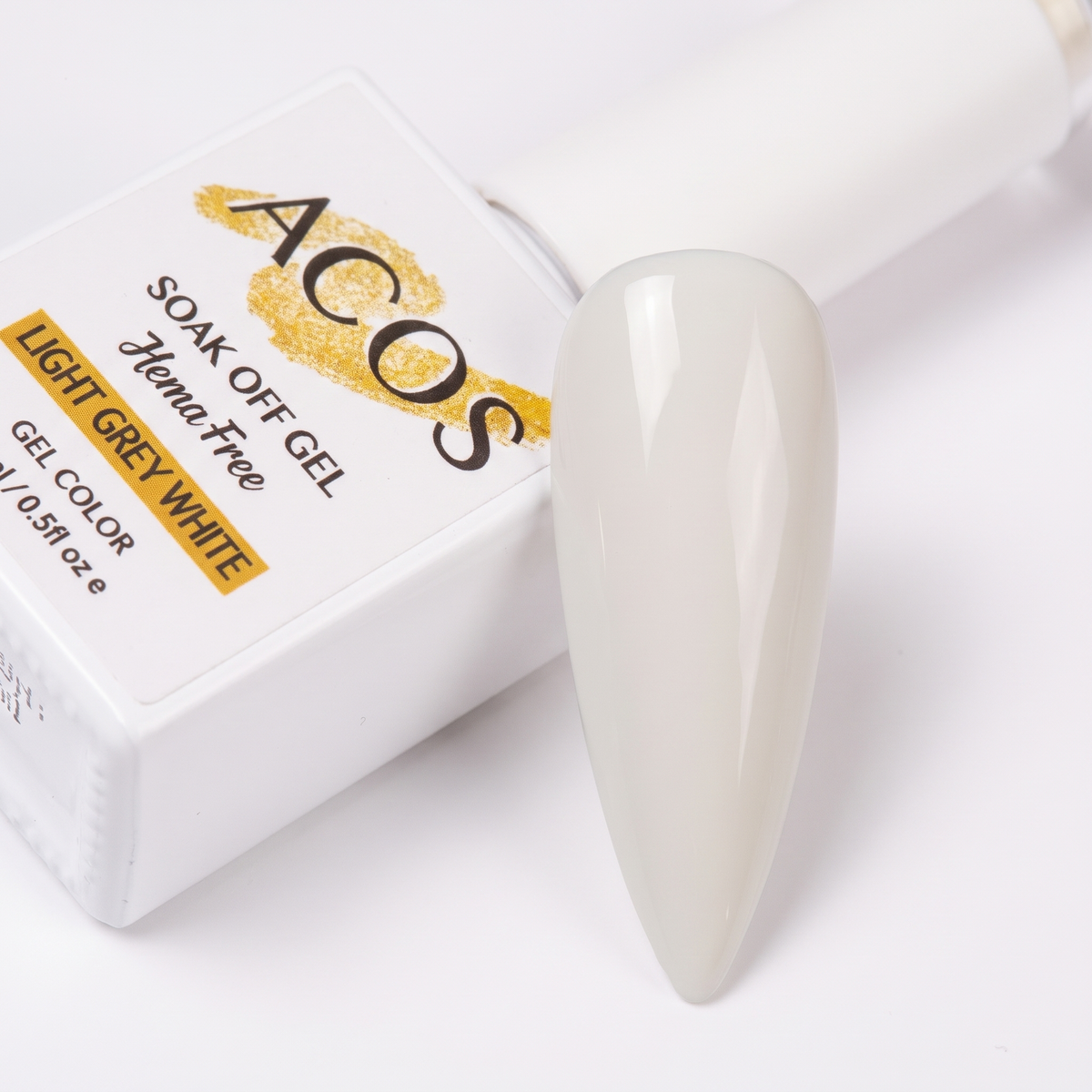 ACOS Light Grey White nail swatch