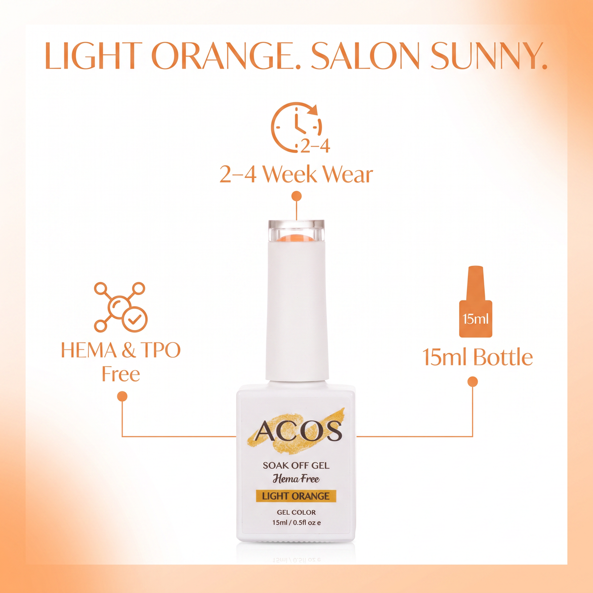 ACOS Light Orange 049 HEMA-free gel colour feature graphic
