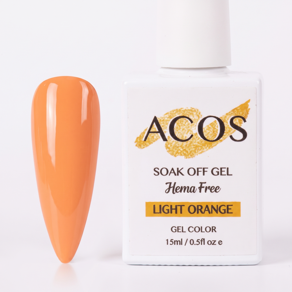 ACOS Light Orange 049 gel nail colour swatch