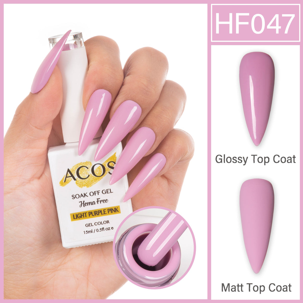 ACOS Hema Free Gel Colour LIGHT PURPLE PINK (047)
