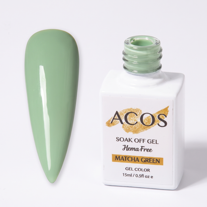 ACOS Matcha Green 031 gel polish shade swatch