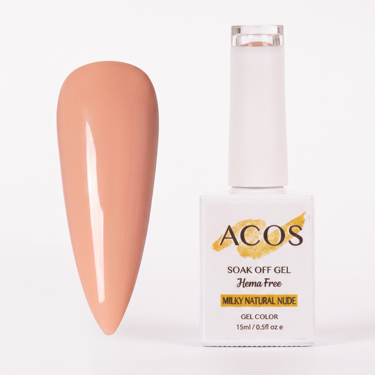 ACOS HF082 Milky Natural Nude gel colour nail swatches