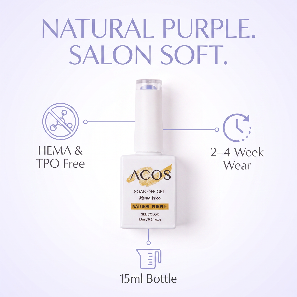 ACOS Natural Purple 014 HEMA-free gel colour feature graphic