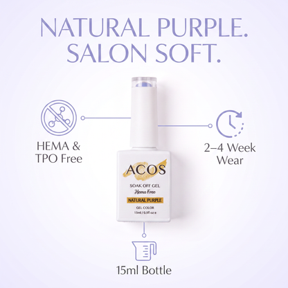 ACOS Natural Purple 014 HEMA-free gel colour feature graphic