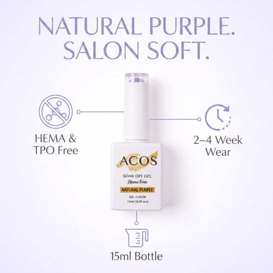 ACOS Natural Purple 014 HEMA-free gel colour feature graphic