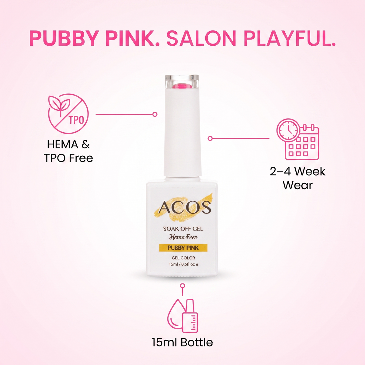 ACOS HF086 HEMA-free Pubby Pink gel colour product details