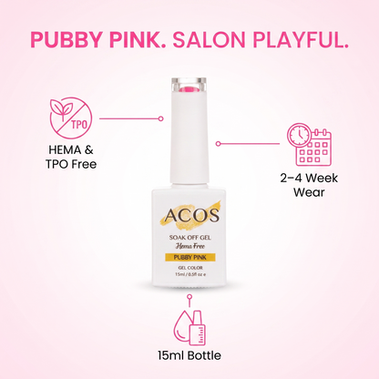 ACOS HF086 HEMA-free Pubby Pink gel colour product details