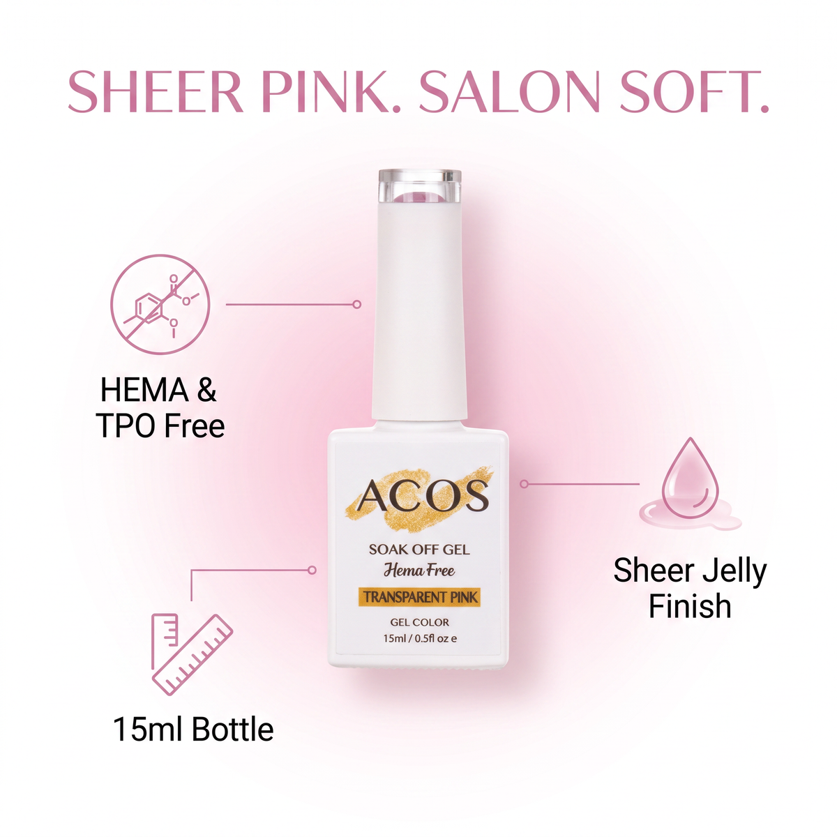 ACOS Transparent Pink gel colour benefits