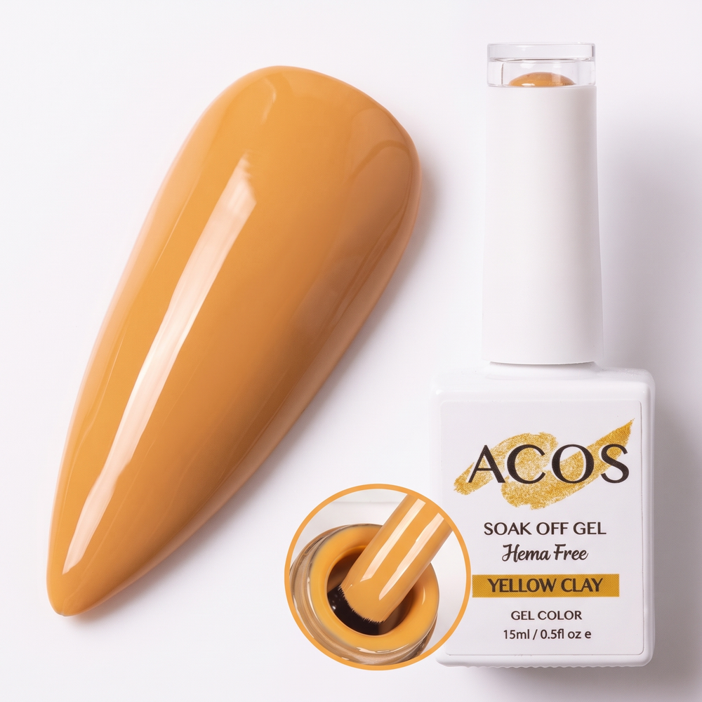 ACOS Yellow Clay nail swatch