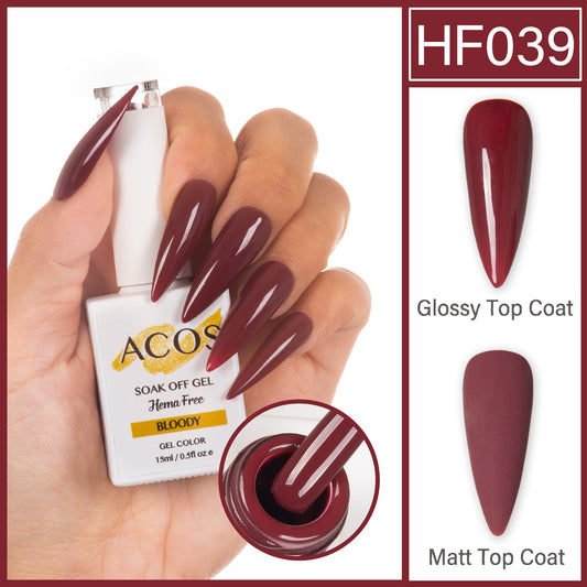 ACOS HEMA-Free Gel Polish 15ml bottle in Bloody 039