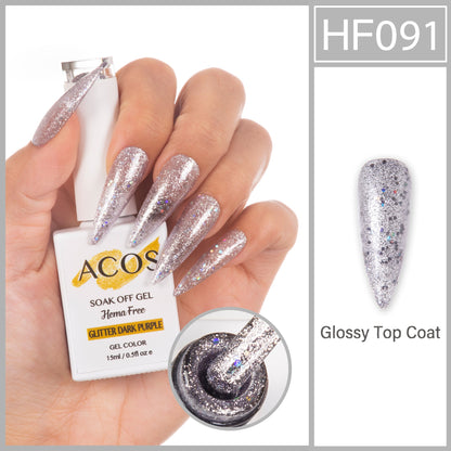 ACOS HEMA-Free Glitter Dark Purple 091 gel polish bottle