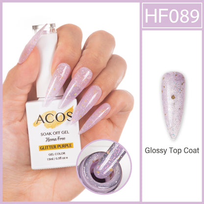 ACOS HEMA-Free Glitter Purple 089 gel polish bottle