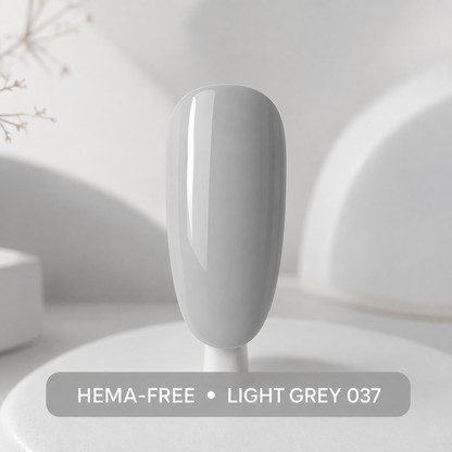 ACOS Hema Free Light Grey 037 gel colour on an artificial nail tip
