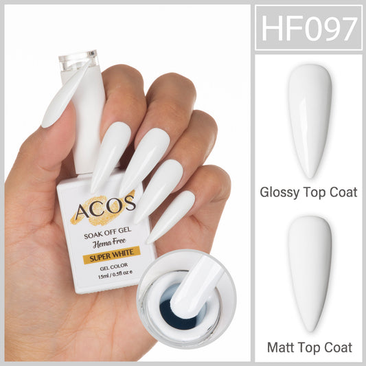ACOS HEMA-Free Gel Polish 15ml in Super White 097