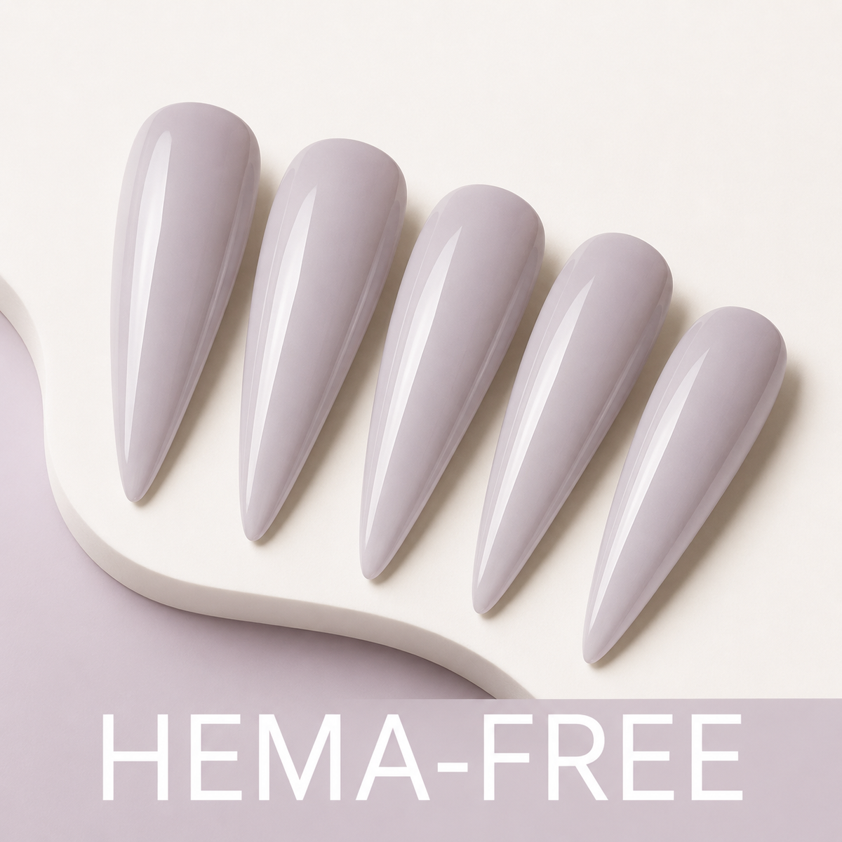 ACOS HF077 Milky Purple Clay HEMA-free gel colour benefit swatches