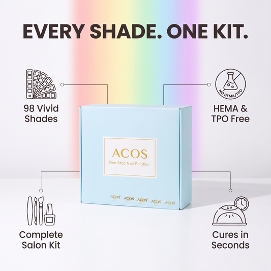ACOS 98 colour gel polish kit benefits