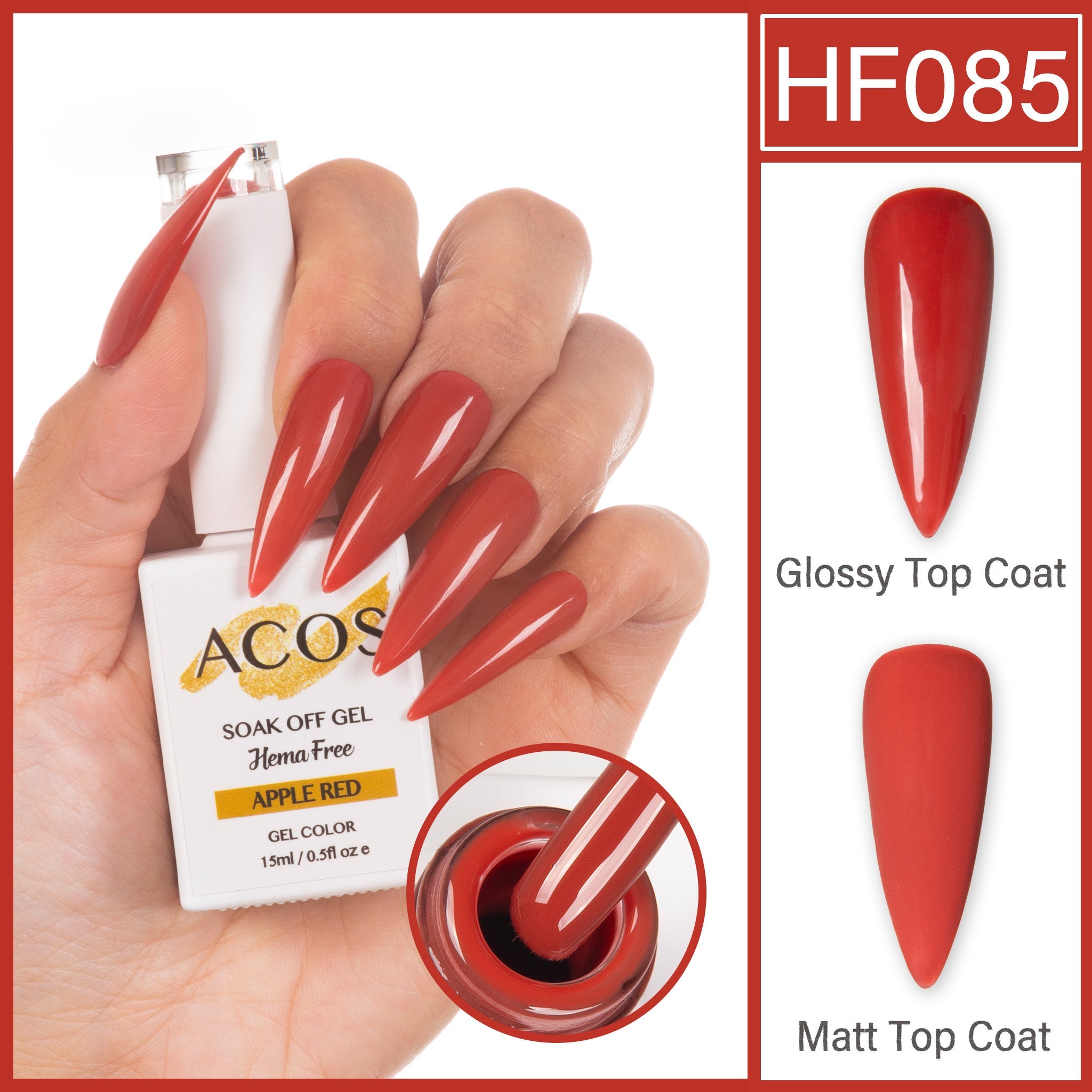 ACOS Hema Free Gel Colour APPLE RED (085) - Lashmer