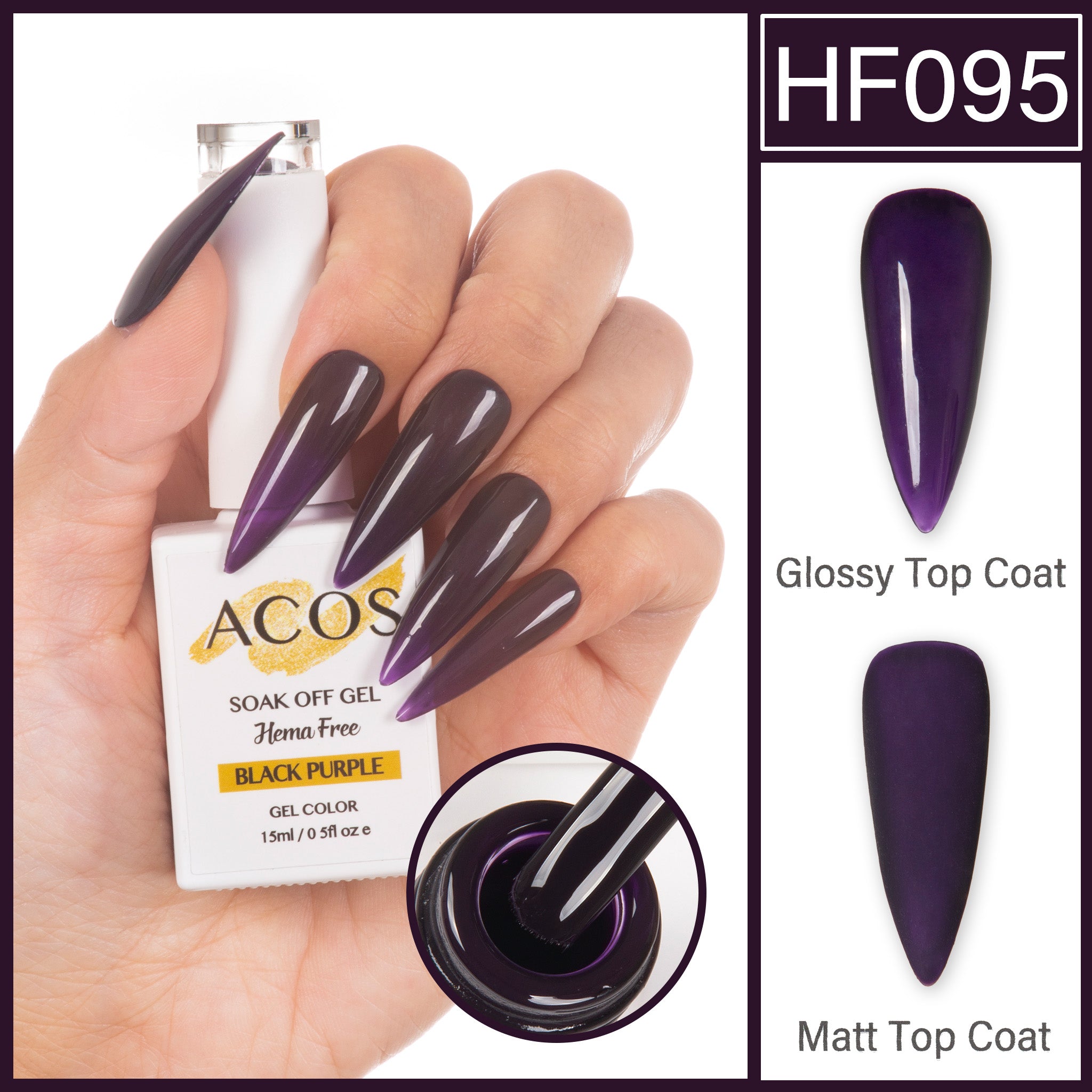 ACOS Hema Free Gel Colour BLACK PURPLE (095)