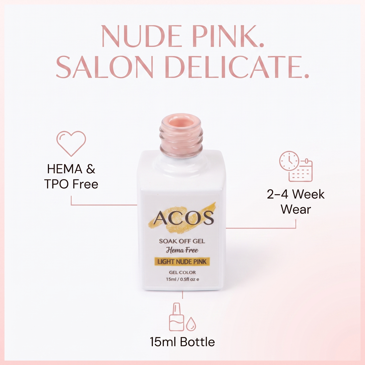 ACOS Light Nude Pink gel colour benefits