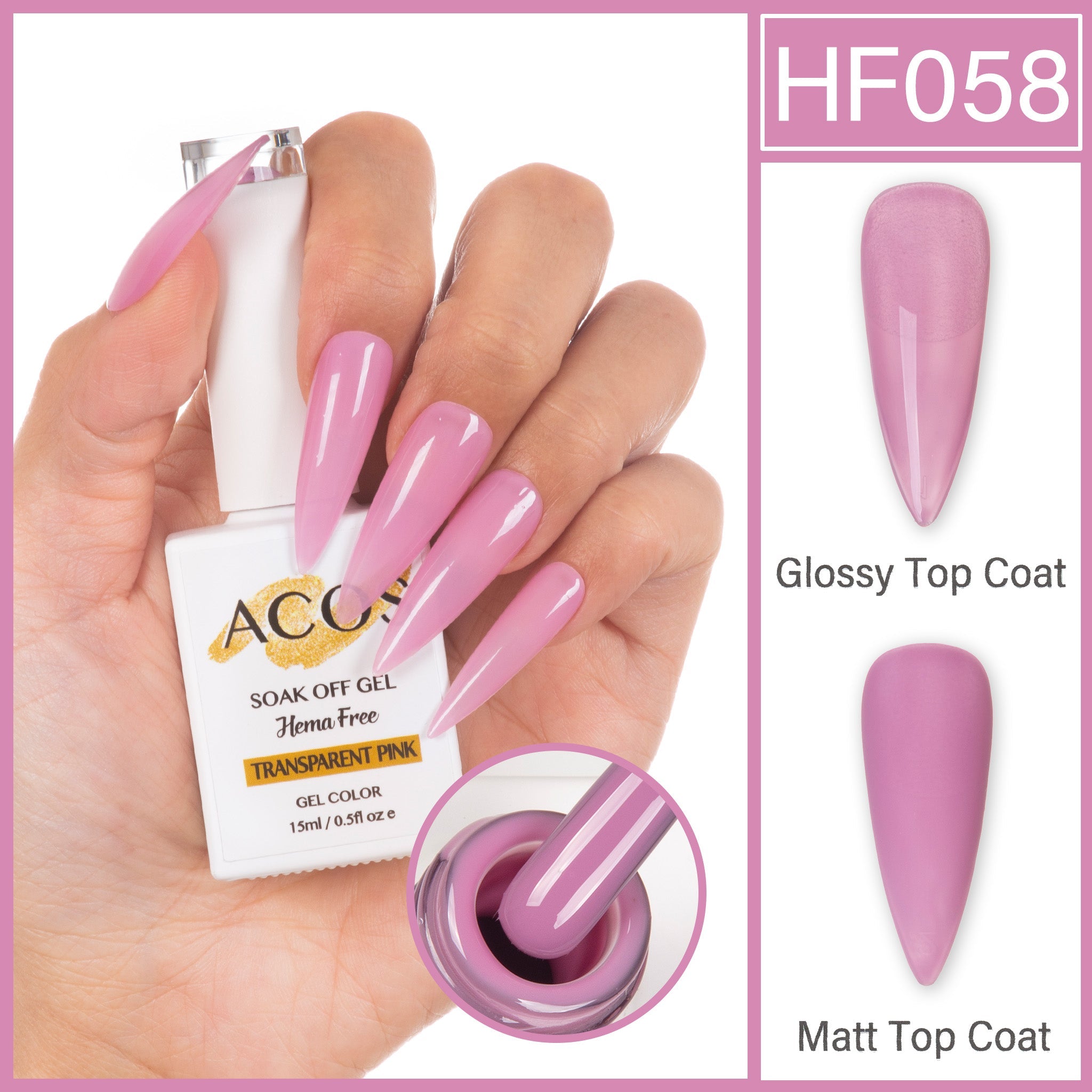 ACOS Hema Free Gel Colour TRANSPARENT PINK (058)