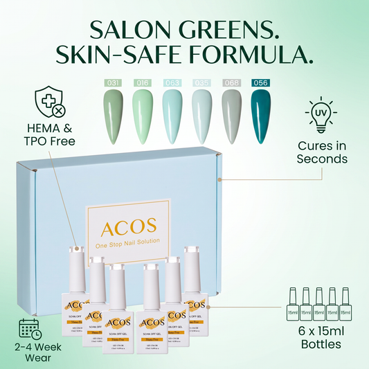 ACOS HEMA Free Gel Polish green set benefits