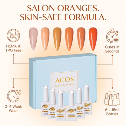 ACOS HEMA Free Gel Polish orange set benefits