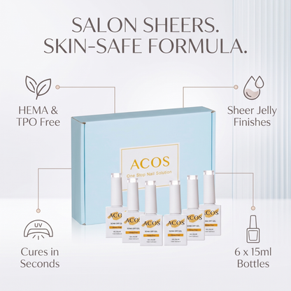 ACOS HEMA Free Gel Polish transparent set benefits