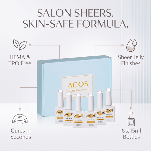 ACOS HEMA Free Gel Polish transparent set benefits