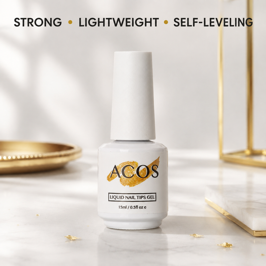 ACOS Liquid Nail Tips Gel 15ml strong lightweight self-leveling builder gel