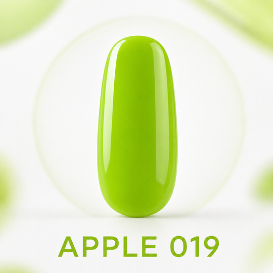 ACOS Apple 019 glossy apple-green gel polish swatch with shade label